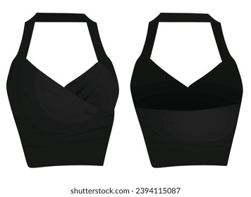 Black sleeveless t shirt. vector  illustration