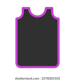 Black Sleeveless Top with a Purple Trim Outline