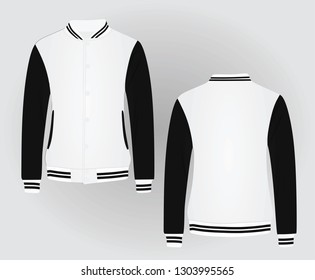 Black  sleeves college jacket. vector illustration