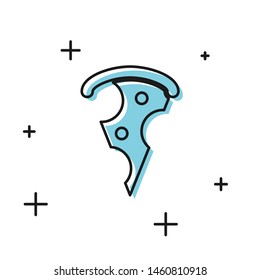 Black Slice of pizza icon isolated on white background. Fast food menu.  Vector Illustration