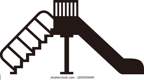 
Black slide isolated vector illustration.