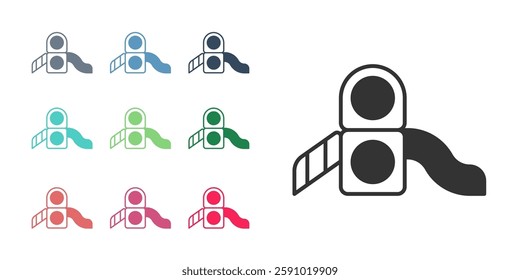 Black Slide playground icon isolated on white background. Childrens slide. Set icons colorful. Vector