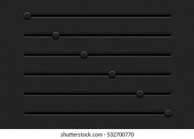 Black slider bar. Vector illustration