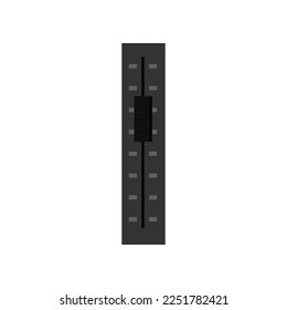 deslizador negro en la ilustración vectorial del panel de control. Elemento Terminal, deslizador en el salpicadero. Tecnología, concepto de equipo