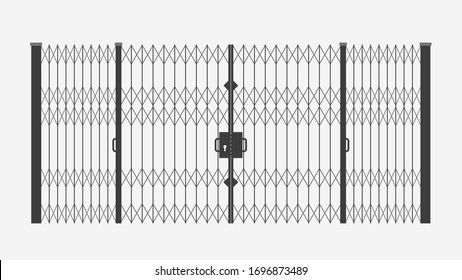 Black Sliding Gates On White