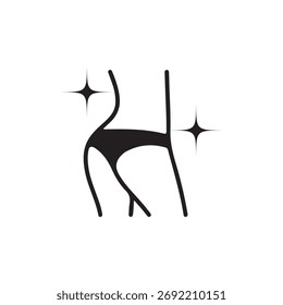Black Slim Body Icon Vector