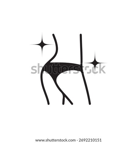 Black Slim Body Icon Vector