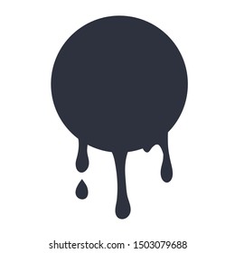 Black slime. Illustration isolated on transparent background. Realistic liquid mucus isolated element. 