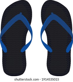 Pantuflas negras, ilustración, vector sobre fondo blanco.