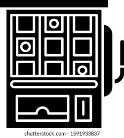 Black Slot machine icon isolated on white background.  Vector Illustration