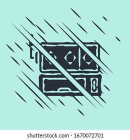 Schwarzes Slotmaschinensymbol einzeln auf grünem Hintergrund. Glitzer Stil. Vektorillustration-Illustration