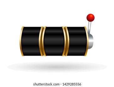 Black Slot Machine Slots Reel Spin Gambling Vector Illustration