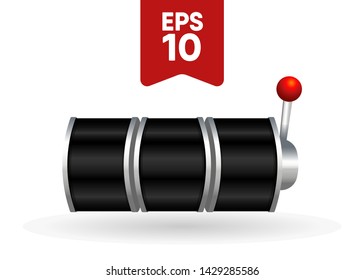 Black Slot Machine Slots Reel Spin Gambling Vector Illustration
