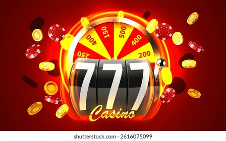 Black slot machine wins the jackpot. 777 You Win. Casino jackpot. Vector illustration