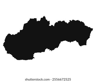 Black Slovakia map on white background. Icon map of Slovakia. Vector illustration