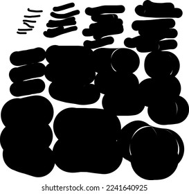 Black small to bigger stroke types set isolated. Trendy pen stroke for black paint, grunge, dirt, spare, dirt banner, pen stroke vector illustration