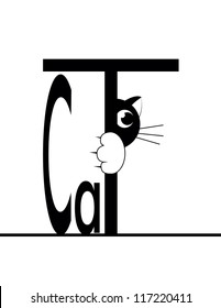 black small cat is afraid of punishment