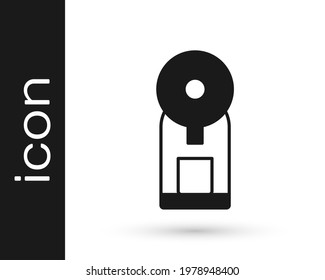 Black Smart coffee machine system icon isolated on white background. Internet of things concept with wireless connection.  Vector