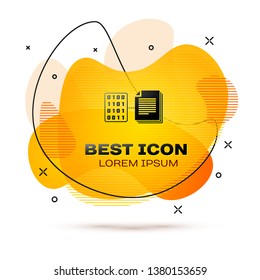 Black Smart contract icon isolated on white background. Blockchain technology, cryptocurrency mining, bitcoin, altcoins, digital money market. Fluid color banner. Vector Illustration