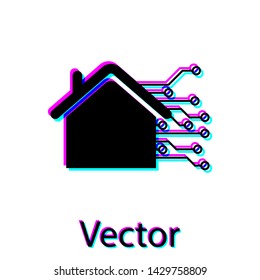 Black Smart home icon isolated on white background. Remote control. Vector Illustration