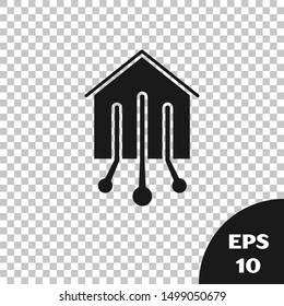 Black Smart home icon isolated on transparent background. Remote control.  Vector Illustration