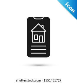 Black Smart home icon isolated on white background. Remote control.  Vector Illustration