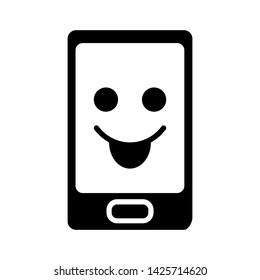 Black smart phone, cellphone isolated on white background