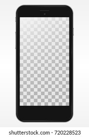 Black smart phone. Front View For Print, Web, Application. Device Mockup Separate Groups and Layers. Easily Editable Vector