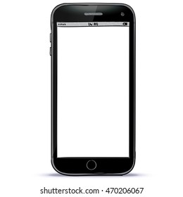 Black Smart Phone Hand Drawn Vector Illustration.
