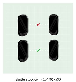 black smart phone icon vector cartoon style set