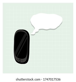 black smart phone icon vector cartoon style set