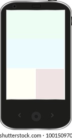 Black smart phone isolated on white background