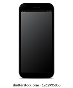 Black Smart Phone on White Background