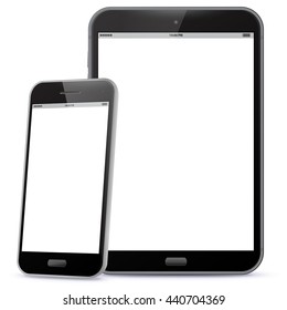 Black Smart Phone and Tablet Computer Vector illustration
