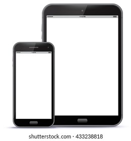 Black Smart Phone and Tablet PC Vector illustration
