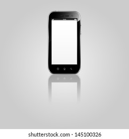Black smart phone with touch screen blank