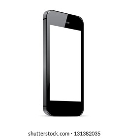 Black smart phone vector illustration isolated on white