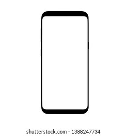 Black smart phone vector illustration with free space for advertise and agitation   