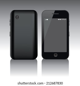 Black smart phone. Vector illustration