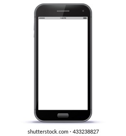 Black Smart Phone Vector Illustration isolated on white.
