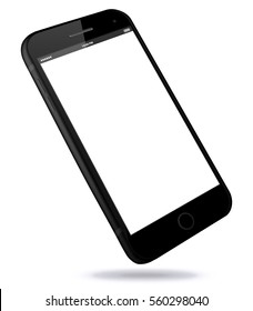 Black Smart Phone Vector Illustration isolated on white.
