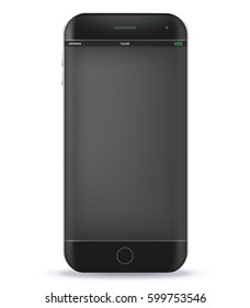 Black Smart Phone Vector Illustration isolated on white.