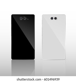 Black Smart Phone Vector Illustration isolated on white.