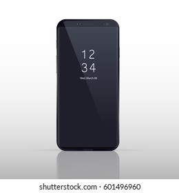 Black Smart Phone Vector Illustration isolated on white.