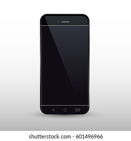 Black Smart Phone Vector Illustration isolated on white.