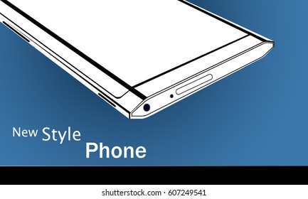 Black Smart Phone Vector Illustration isolated on white.