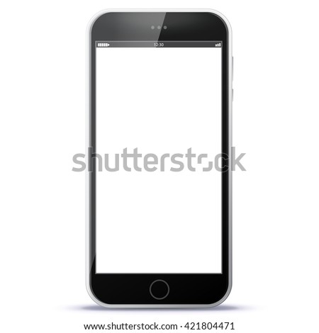 Black Smart Phone Vector Illustration isolated on white.
