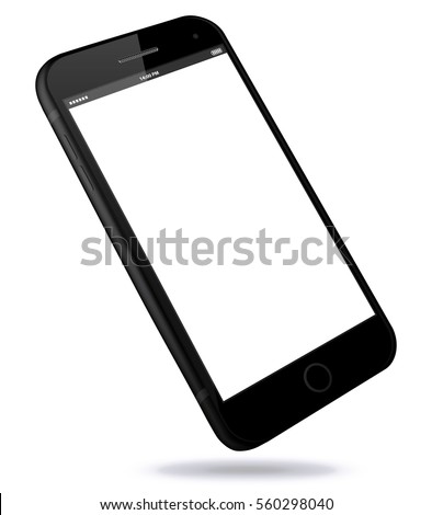 Black Smart Phone Vector Illustration isolated on white.
