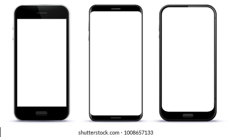 Black Smart Phones Vector Illustration