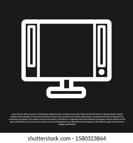 Black Smart Tv icon isolated on black background. Television sign.  Vector Illustration